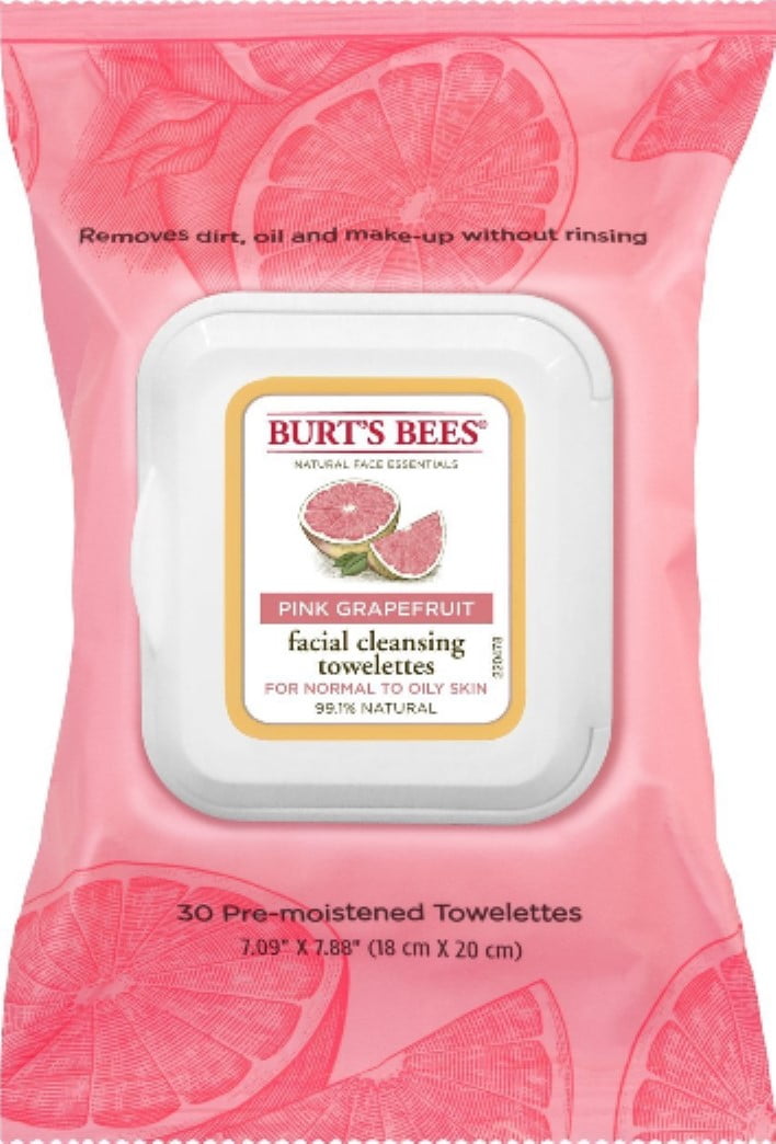 Burt's Bees Facial Cleansing Towelettes, Pink Grapefruit 30 ea (Pack of 2)
