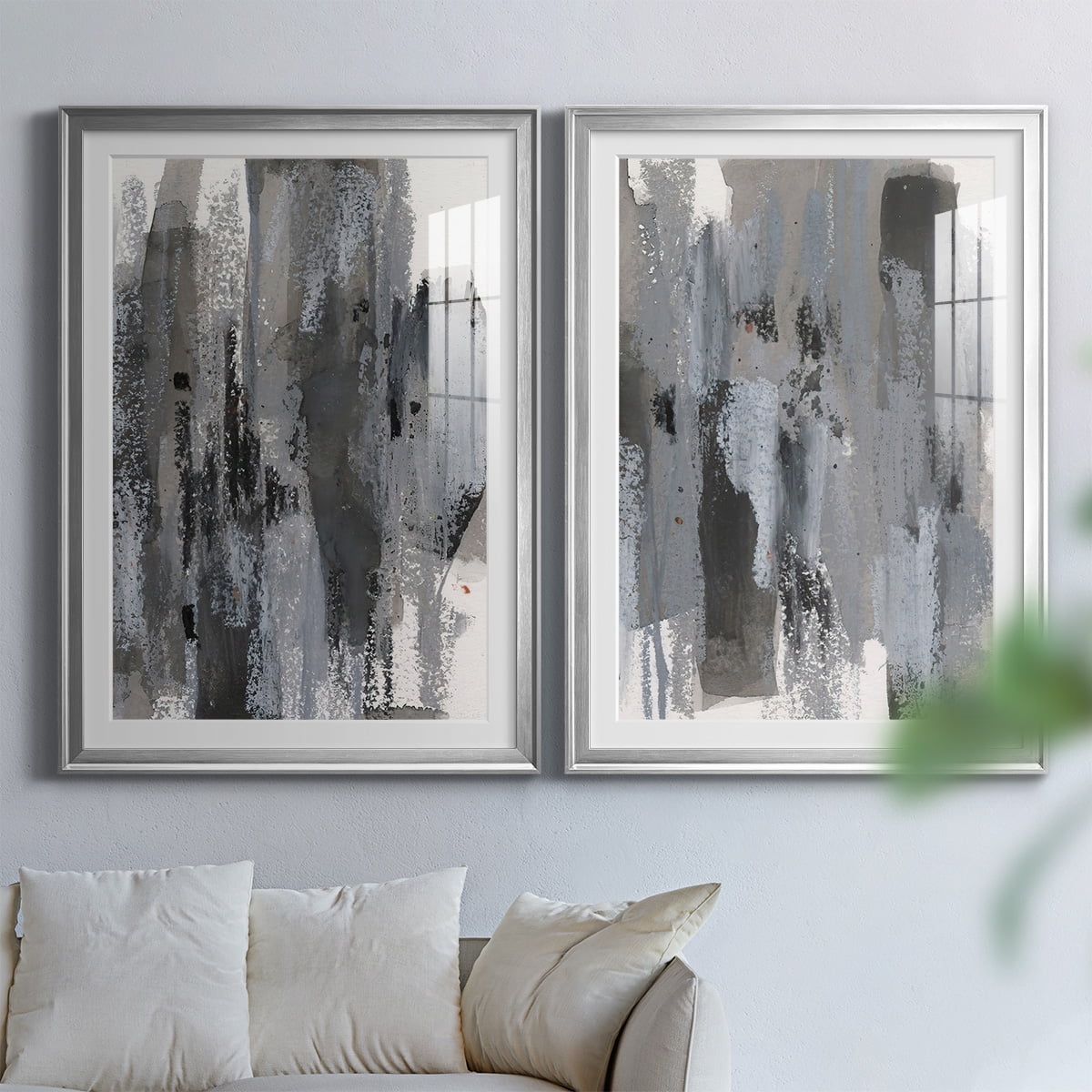Wexford Home Loft Pastel III Premium Framed Print, 26.5" x 36.5" - Ready to Hang, Silver (Set of 2)