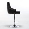 thumbnail image 5 of Pemberly Row 25'' Modern Velvet Adjustable Swivel Bar Stool in Black (Set of 2), 5 of 11