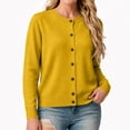 thumbnail image 2 of Dresfit Women's Cropped Cardigan Sweaters Crew Neck Button Down Cardigans Fall Winter Long Sleeve Casual Jackets Lightweight Loose Fit Open Front Teacher Outfits 2XL, 2 of 5