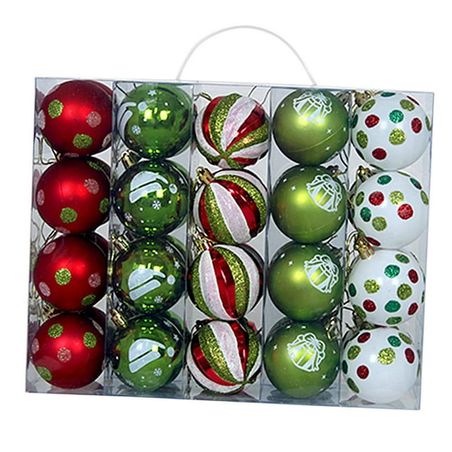 40 Adornos Navideños de Bolas, Decoración para el Hogar, Reutilizables y Ligeros Estilo C