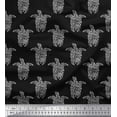 thumbnail image 1 of Soimoi Satin Silk Fabric Turtle Block Print Fabric by The Yard 42 Inch Wide, 1 of 1