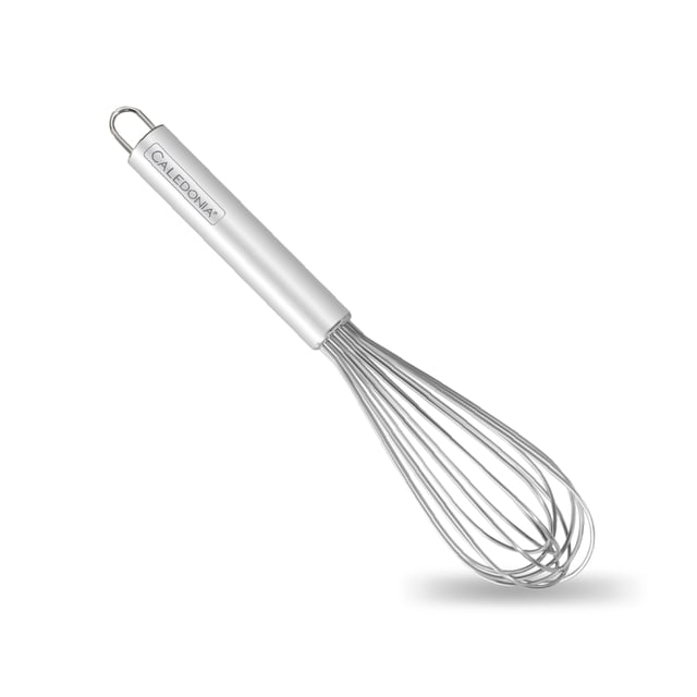 Batidor Frances Caledonia, Acero Inoxidable 34.8 x 7.1 cm | Diseño Reforzado para Mezclar, Batir y Airear, Mango Ergonómico Antideslizante, Uso Intensivo en Cocina y Repostería, BATFRA-14