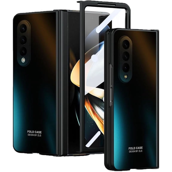 Compatible for Samsung Galaxy Z Fold 3 5G Case with Screen Protector, Precise Hole Position【Hinge Protection】 Fold Smoothly Non-Stick Fingerprints Full Body Case for Samsung Z Fold 3 Black