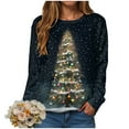 thumbnail image 4 of Kaprioy Womens Cute Christmas Sweatshirts Long Sleeve Tops Pullover Sweatshirts Trendy Christmas Tree Graphic Holiday Crewneck Fall Fashion Clothing AG, XXL, 4 of 6