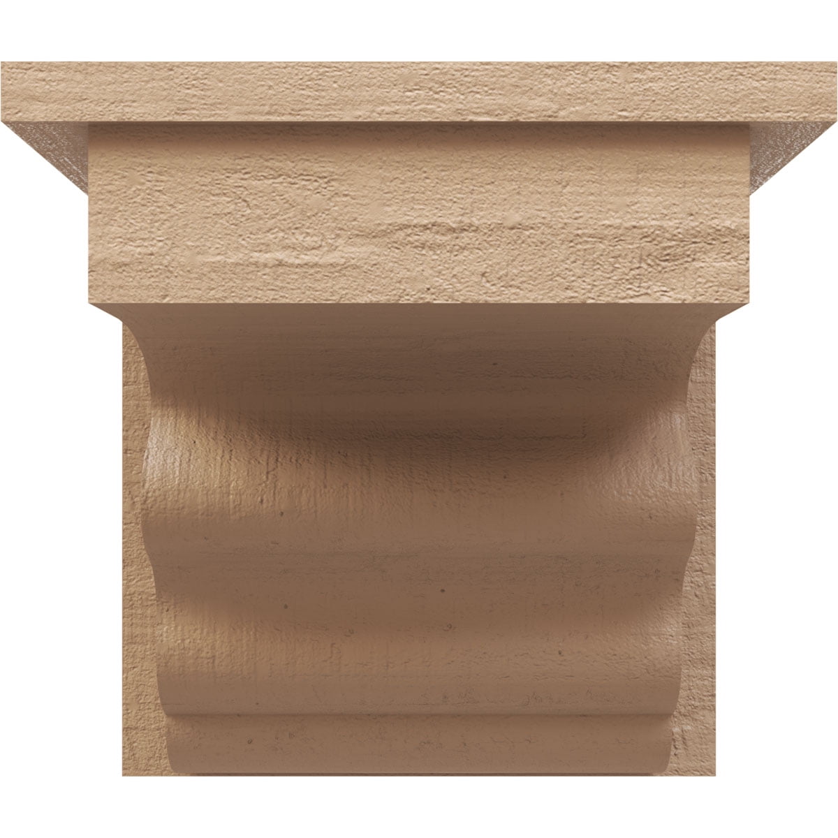 5"W x 5"D x 5"H Wide Highland Rough Cedar Woodgrain TimberThane Corbel, Primed Tan