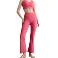 thumbnail image 4 of MVRLSH Womens Yoga Pants Soft High Waist Flared With Side Pockets for Daily Leggings for Women Running Gym and Workout Red - XXL, 4 of 7