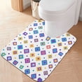 thumbnail image 2 of Yayeee Bath Rug for Bathroom Floor Non Slip Rectangle Fluffy Soft Absorbent Mat, 16"x24", Purple Retro Shapes, 2 of 7