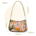 thumbnail image 3 of FORMRS Womens Shoulder Bag with Chain Strap Clutch Purse Cute Tote Handbag, Orange Cityscape Painting, 3 of 7