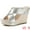 Silver, variant on Unique Bargains Women's Linen Platform Slide Wedge Open Toe Sandals