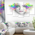 thumbnail image 3 of Design Art Femme Grise Avec Fleurs Vertes Art Sur Toile, 3 of 3