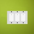 thumbnail image 2 of LEORX White Three Gang Screwless Wall Plate Cover Sleek Outlet Frame for Home Decor, 2 of 8