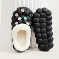 thumbnail image 2 of Floral Platform Garden Clogs Slippers for Women Girls with Fleece Lined Winter Warm Flower Memory Foam Indoor Outdoor Slip on Slides Mules House Shoes, 2 of 5