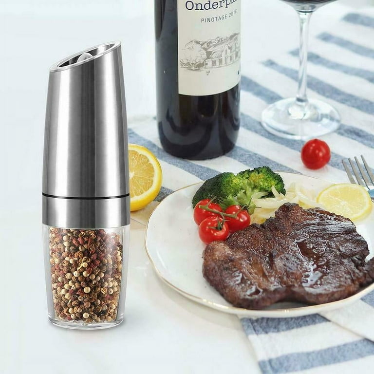 BRENTWOOD Stainless Steel Electric Salt & Pepper Adjustable Ceramic  Grinders with Blue LED Light SG-2321S - The Home Depot