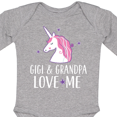 thumbnail image 4 of Inktastic Gigi and Grandpa Love Me Unicorn Grandchild Girls Long Sleeve Baby Bodysuit, 4 of 5