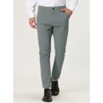 thumbnail image 2 of Lars Amadeus Pantalones de vestir a cuadros para hombre Pantalones formales ajustados a cuadros clásicos gris M, 2 of 6