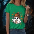 thumbnail image 2 of TOWED22 Womens Halloween Shirts Tshirts Spooky Season Ghost Vintage Graphic Tees Funny Crewneck Short Sleeve Tops(Green,XL), 2 of 8