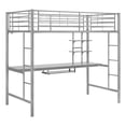 thumbnail image 1 of Metal Twin Loft bed with Workstation in Silver, 1 of 8
