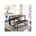 thumbnail image 1 of Ourlova Dining Table Set For 4. Kitchen Table With Benches. Rectangular Dining Room Table Set With 2 Upholstered Benches. 3 Piece Dining Table Set For Small Space. Apartment. Studio, 1 of 7