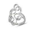 thumbnail image 3 of 925 Sterling Silver Oxidized Platinum Plated Pattern Swirl Women Valentines Day Gifts Ring, 3 of 4