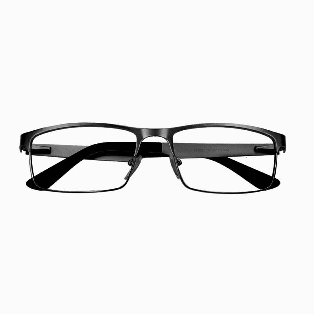 Photochromic Reading Glasses 1.25, Metal Resbyopic Glasses for Men, Square Spring Hinge Gunmetal Sunglasses Readers +1.25 UV (Photochromic Gray)
