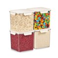thumbnail image 1 of Sorbus 4-Pack Medium Tall Square Airtight Food Storage Containers – Clear Stackable Pantry, 1 of 8