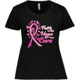 thumbnail image 3 of Inktastic Faith Hope Cure Breast Cancer Awareness Women's Plus Size T-Shirt, 3 of 5