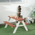 thumbnail image 6 of Outsunny Kids Picnic Table Set,Wooden Table & Bench Set,Kids Patio Furniture Outdoor Toys for Garden,Backyard,Aged 3-8 Years Old,Brown,Brown Wood Furniture Youth Kids Baby Furniture, 6 of 8