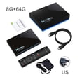 thumbnail image 1 of TV Box 4K Resolución Media Player Home Theater 2.4G WiFi Quad Core Caja de televisión compatible con Bluetooth, enchufe de EE. UU., 8G + 64G Advancent EL002293-06B, 1 of 2