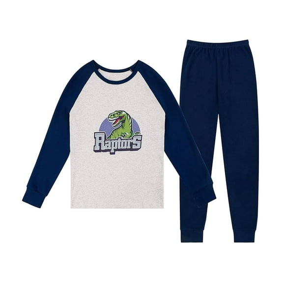 CAIVO Boys Dinosaur Print Outfit Long Sleeve Tops Pants Thermal Outfit Kids Cozy Two Piece Outfit With T Design Soft Clothes Sets Children Comfortable Home Outfit 6-7 Years
