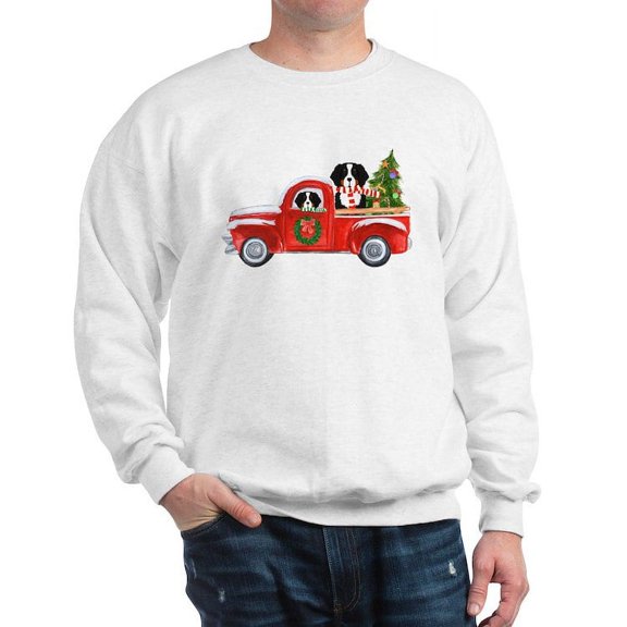CafePress - Christmas Berner Red Truck Sweatshirt - Crew Neck Sweatshirt