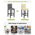 thumbnail image 3 of Yellow Watercolor Floral Bar Stool Covers Set of 4, Spring Flower Abstract Art Stretch Washable Bar Chair Covers with Backs, Removable Pub Counter Height Chair Cover for Kitchen Dining Room Cafe, 3 of 7