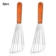 thumbnail image 2 of Freír la espátula mango de utensilios de cocina con fugas antideslizante Acero inoxidable Frito Cocina Colgando Parrilla flexible para peces de carne 2 piezas Inevent HA009892-02, 2 of 6