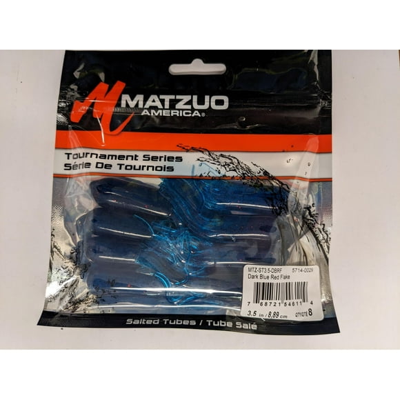 Matzuo MTZ-ST3.5-DBRF Tube salé bleu foncé rouge flocon 3.5" paquet de 8 Tube salé bleu foncé rouge flo