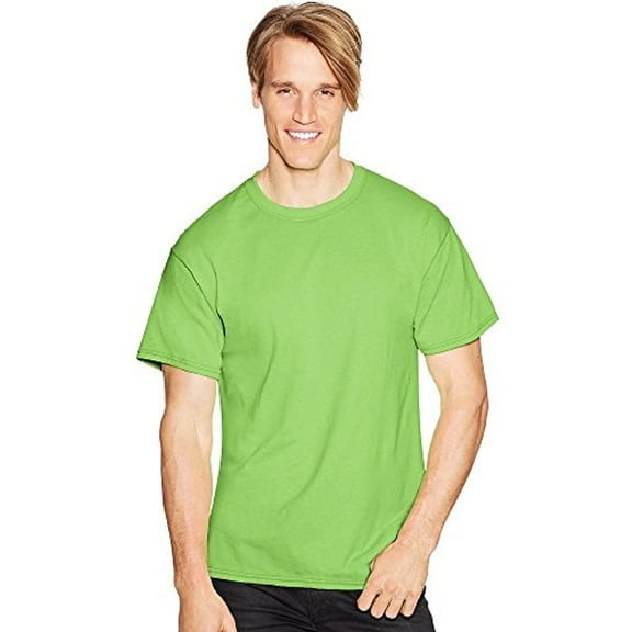3-Pack Hanes mens 6.1 oz. Tagless T-Shirt(5250T)-LIME-XL