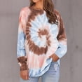 thumbnail image 2 of Fridja Womens Tie-dye O-neck Gradient Contrast Color Long Sleeve Top Pullover Sweatshirt, 2 of 8