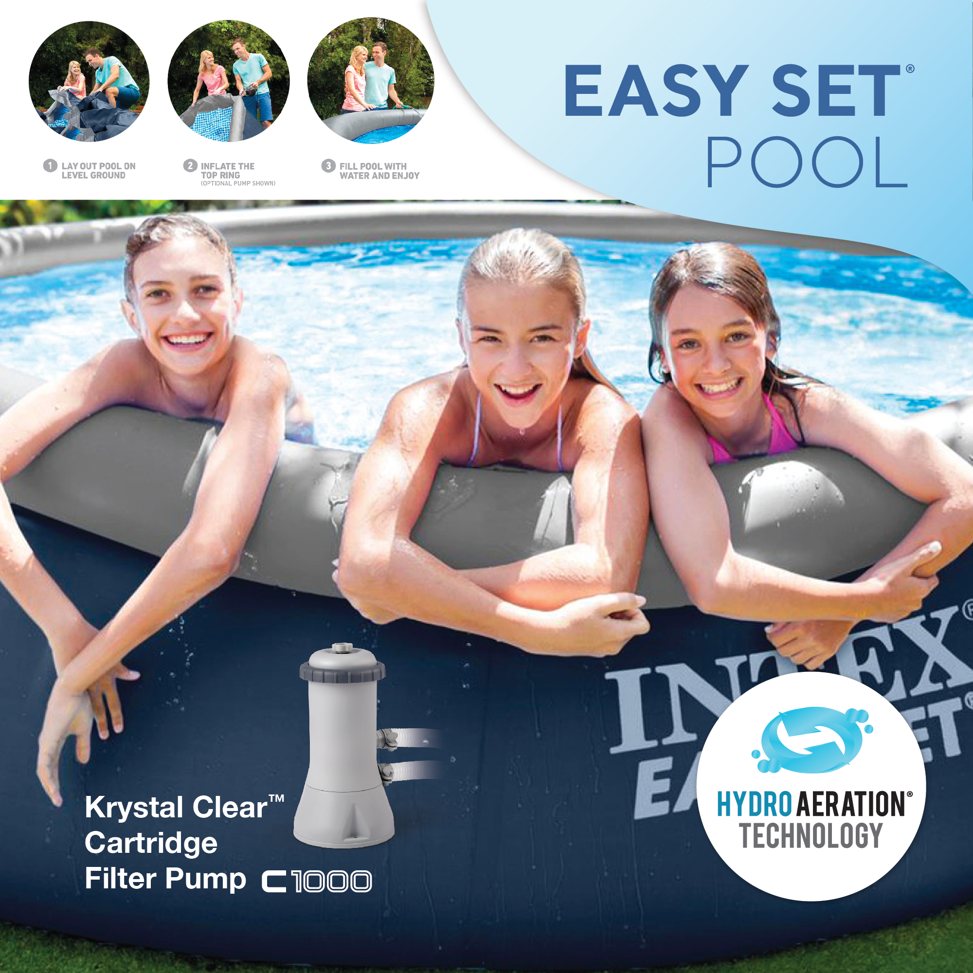 Intex Easy Set 15' x 42" Inflatable Outdoor Above Ground Swimming Pool Set - image 4 of 11