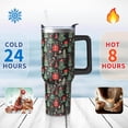 thumbnail image 4 of Halloween Pumpkin Face 40 Oz Tumbler With Handle and Straw, Stainless Steel Double Walled Vacuum Insulated Cup, Holiday Gifts for Women Men, 4 of 6