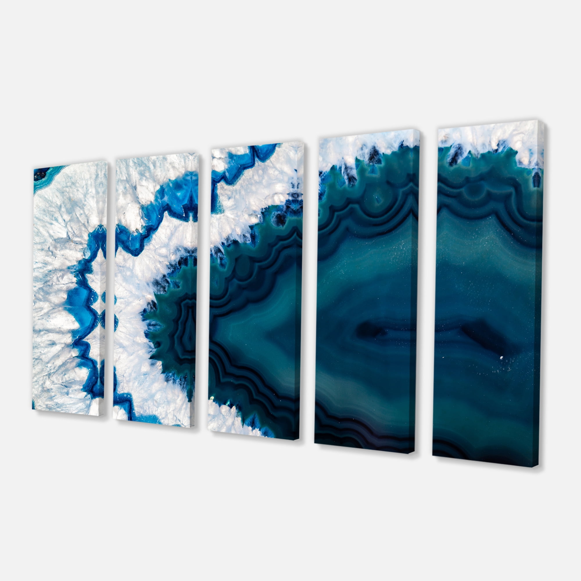 Designart 'Blue Brazilian Geode ' Abstract Canvas Wall Art Print