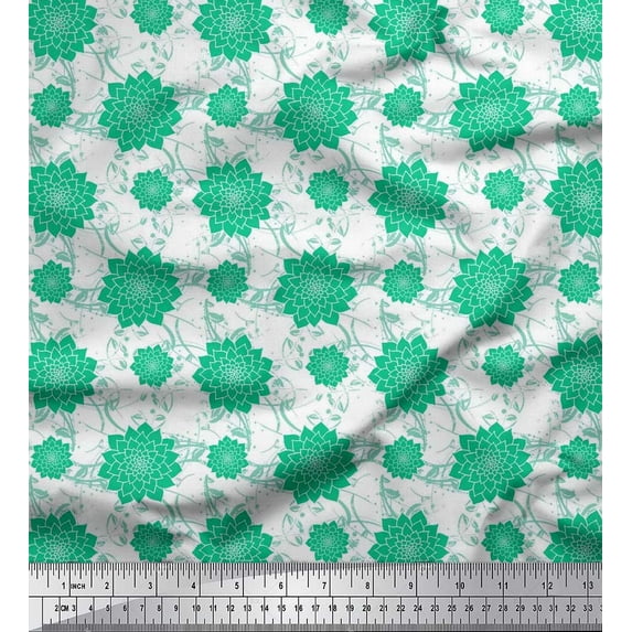 Soimoi Cotton Duck Fabric Leaves & Floral Artistic Fabric Prints By Yard 42 Inch Wide