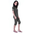 thumbnail image 4 of Moomaya Womens Plain Nightwear Set w/ Capri Cotton Sleepwear 2 Pcs Nightdresses-PKR, 4 of 7
