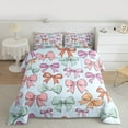 thumbnail image 3 of Homewish Cute Cartoon Bowtie Full Size Comforter Sets,Kawaii Bow Ribbon Bedding Comforter Set,Watercolor Bowknot Bedding Sets For Girls Kids,Super Cozy Room Decor Reversible,3pcs, 3 of 9