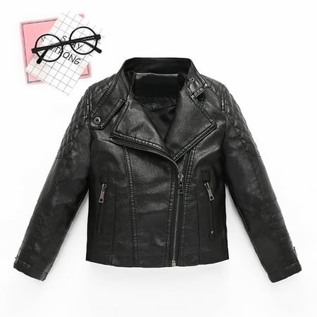 

Winter Savings Clearance! SuoKom Fashion Kids Coat Baby Boys Thick Coat Winter Motorcycle jacket Baby Sweater Boys Outerwear Jackets & Coats Black
