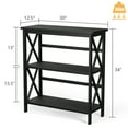 thumbnail image 3 of Costway Wooden Shelf Bookcase 3-Tier Open Bookshelf W/X-Design Freestanding Rack Black, 3 of 10