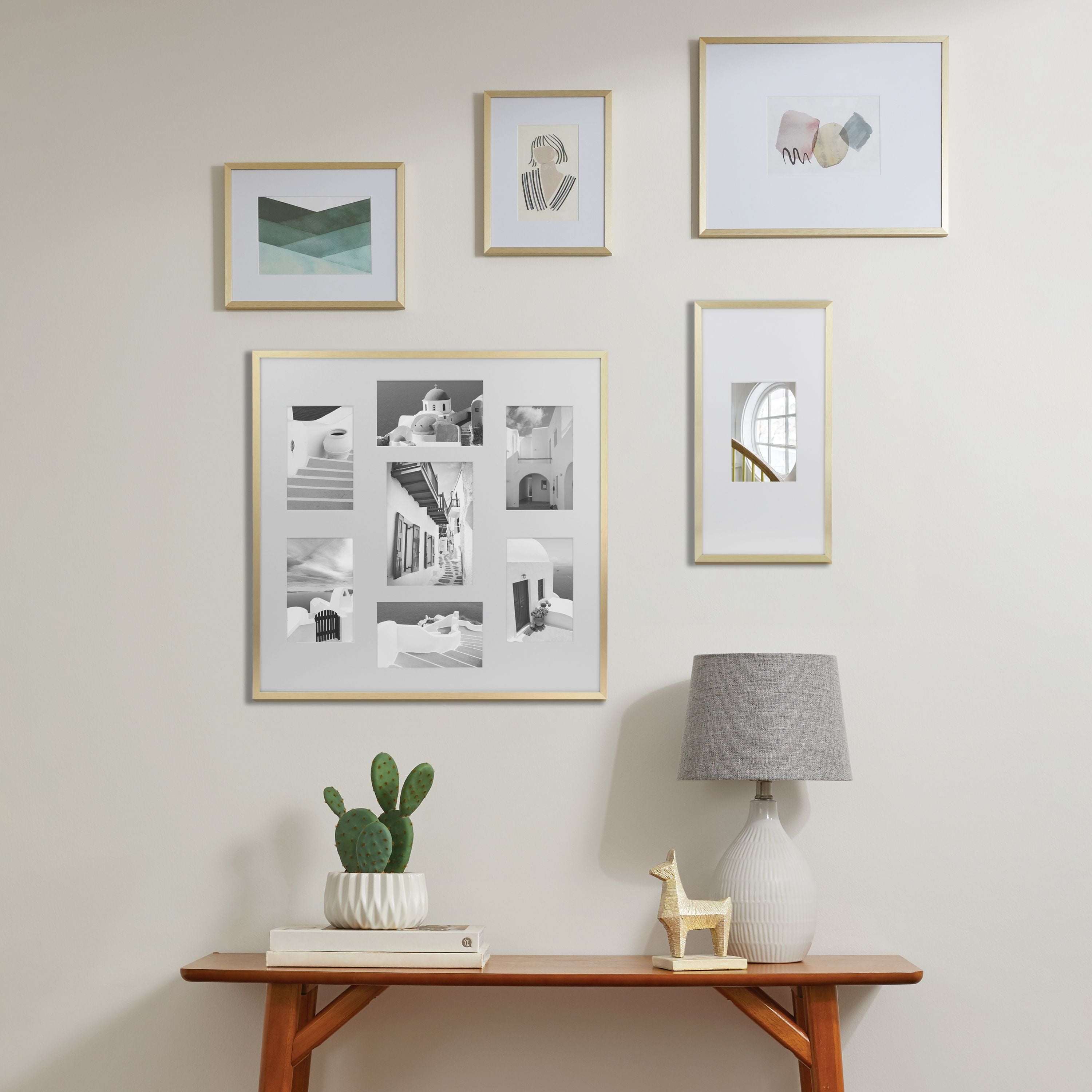 Better Homes & Gardens 18x18 7- Open, Gold, Collage Wall Frame, Non Glare