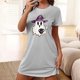 thumbnail image 1 of Camisón corto de talla grande para mujer, camisón de manga corta con estampado de pecho a la moda, camisón para mujer, 1 of 5