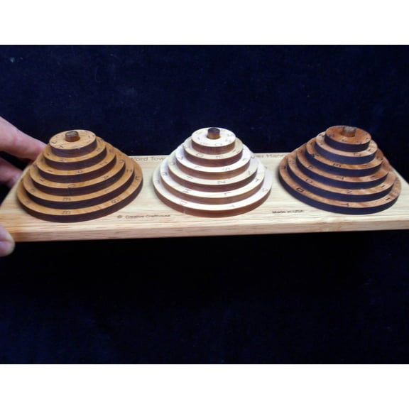 Creative Crafthouse Word Towers and Hanoi, 6-in-1 Wood Puzzle Set, USA Made