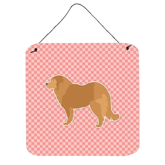 Carolines Treasures BB3625DS66 Caucasian Shepherd Dog Checkerboard Pink Wall or Door Hanging Prints