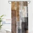 thumbnail image 2 of Umber Abstract Brush Painting Decor Shower Curtain,Green Modern Bathroom Decor Polyester Fiber Plastic Rings Quick-Drying Waterproof for Bathtubs/Bathroom, 72x36 inches, 2 of 6