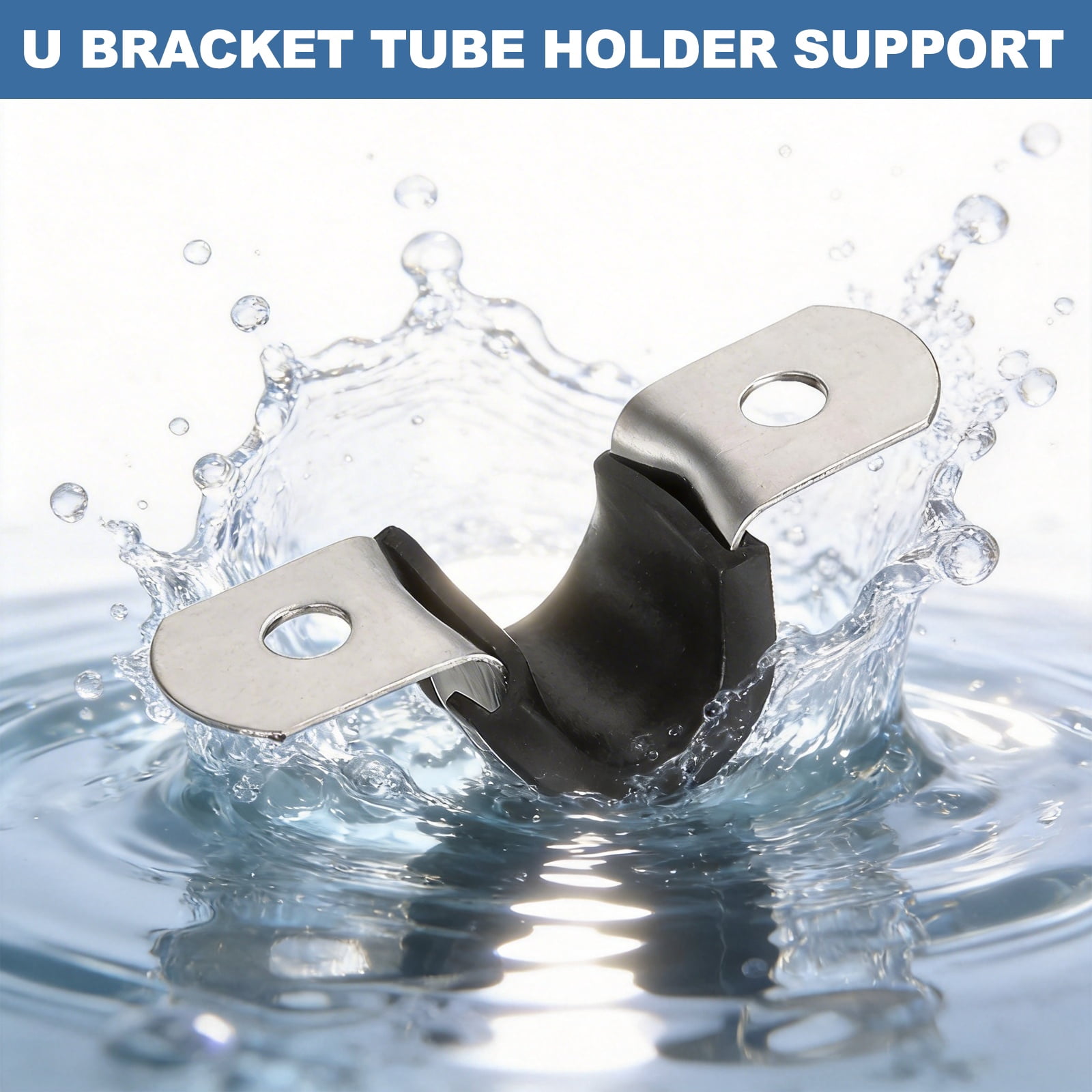 Uxcell 15 Pcs Pipe Strap Clamp, 63mm(2.48") Rubber Cable Clamp Rubber Cushioned 304 Stainless Steel U Bracket Tube Holder Support with Screws for Water Pipe HVAC Cable Management